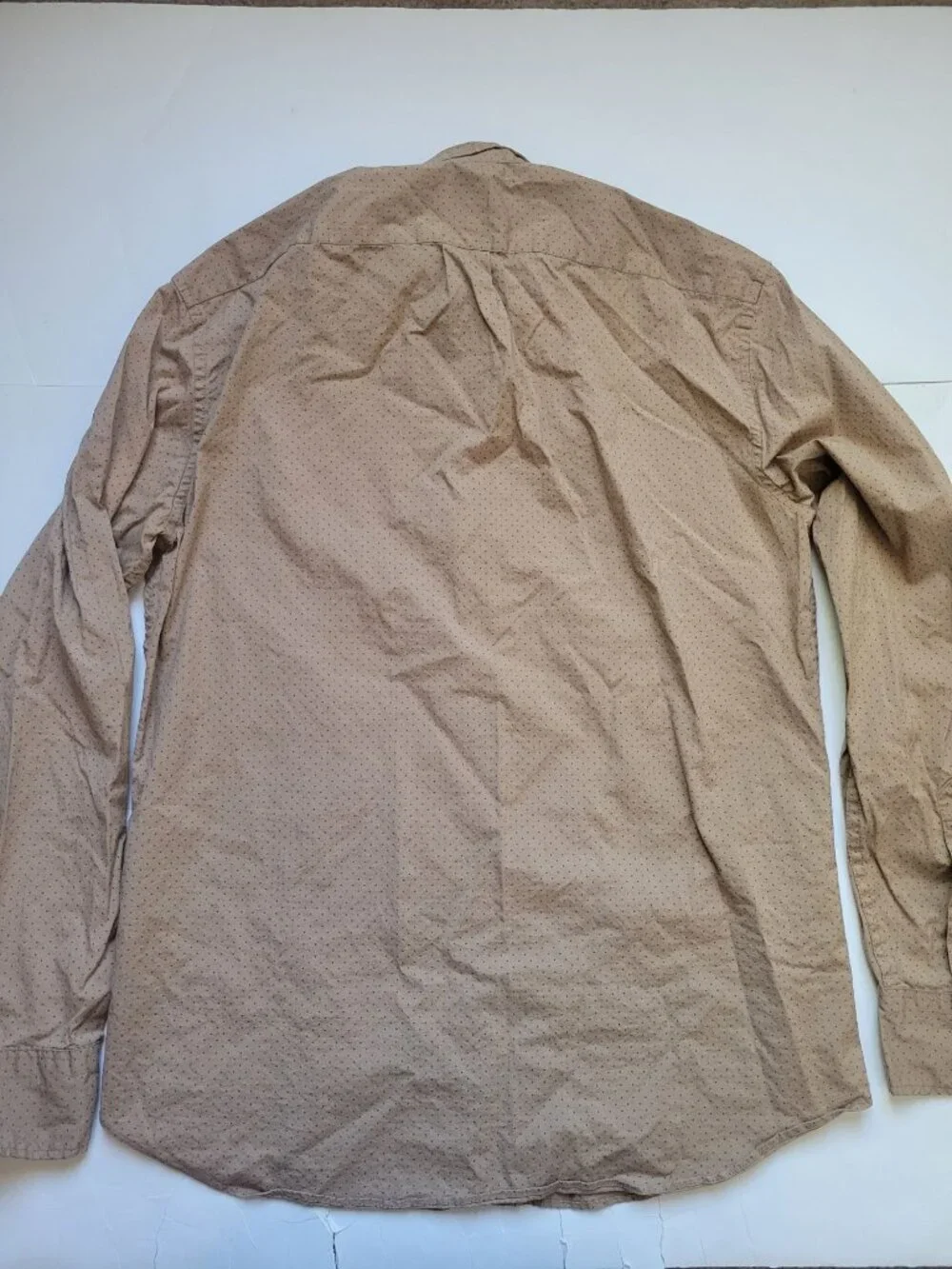 J. Crew Light Brown with Polka Dot Collared Long Sleeve Button Down Shirt Size M